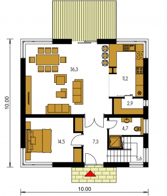 Mirror image | Floor plan of ground floor - TENUITY 501